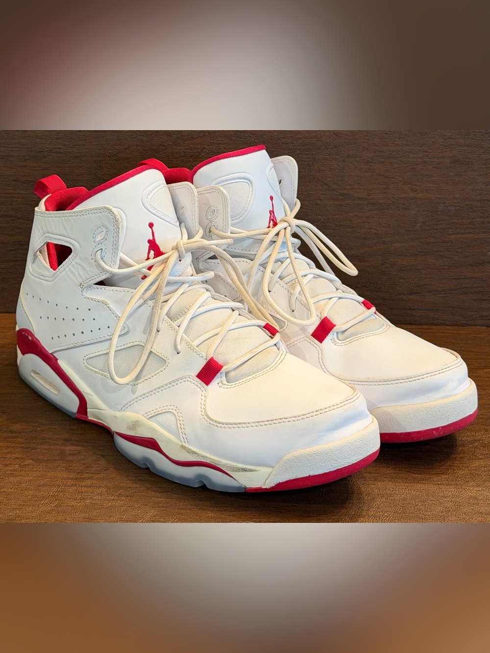 Air Jordan Flight Club ‘91 White Mystic Hibiscus Basketball Shoes — Size 13